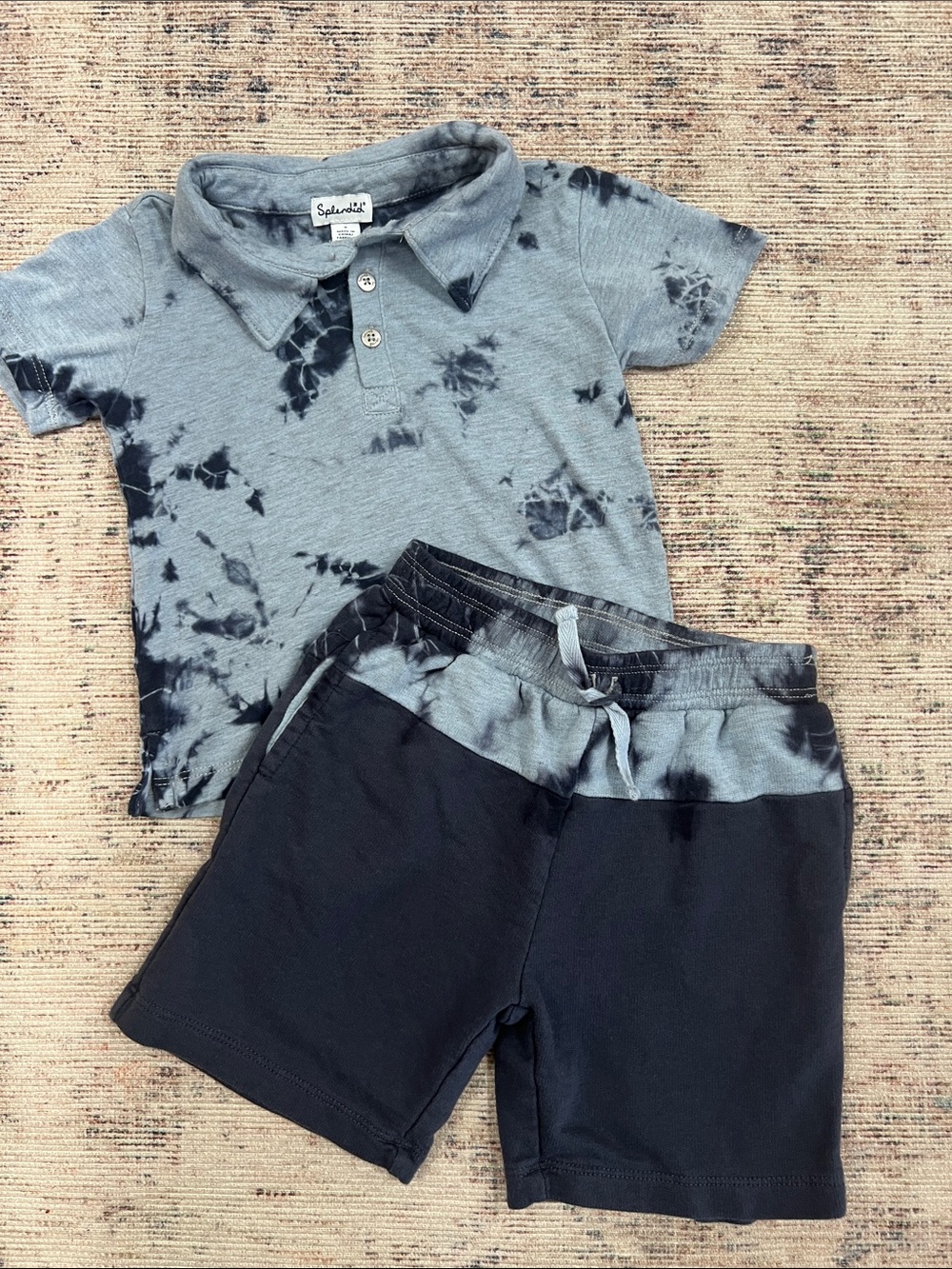 SPLENDID| toddler 2T Tie-Dye Polo & Shorts Set